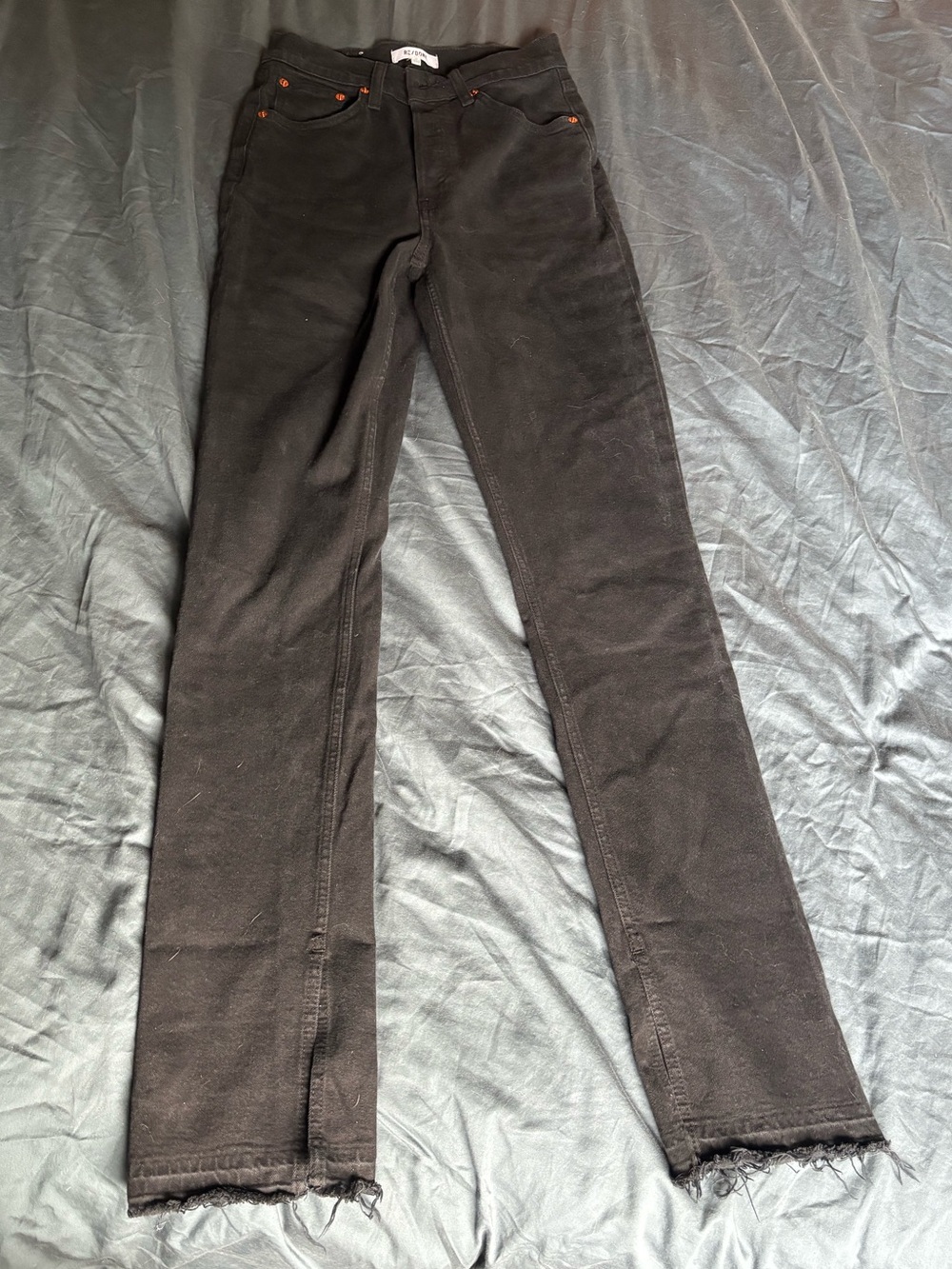 Re/Done Black Straight-Leg Women's Jeans